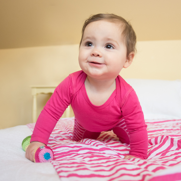 hot pink baby onesie