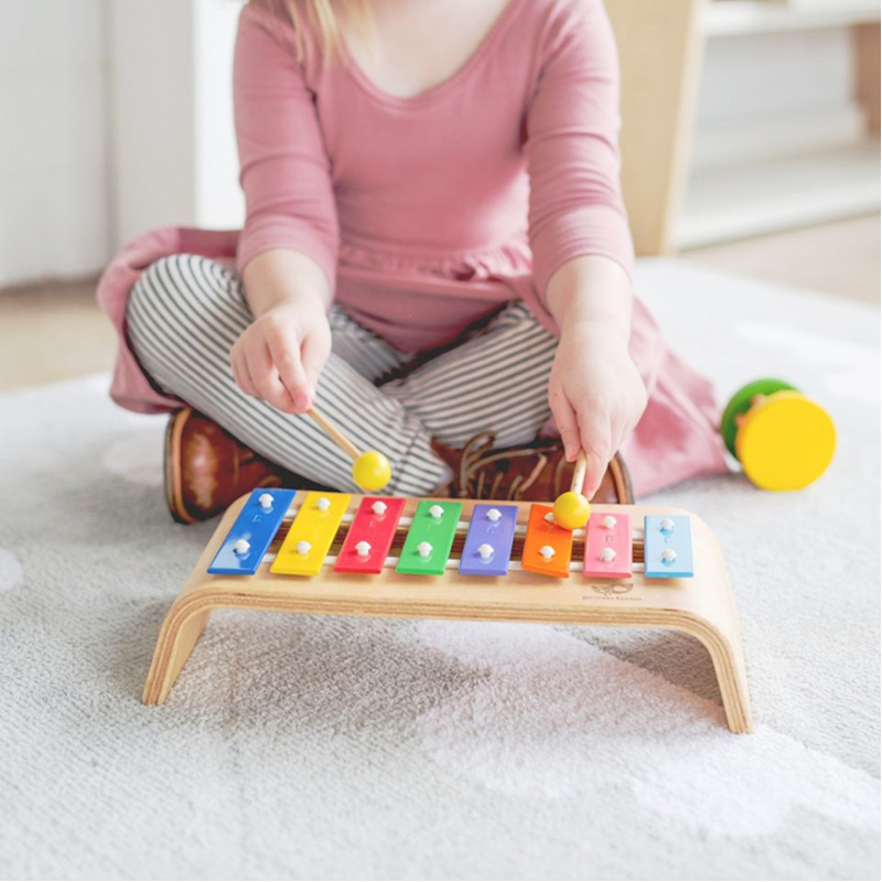 Kids Melody Wooden Glockenspiel Green Tones EarthHero