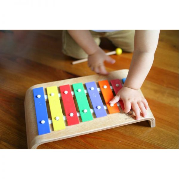Kids Melody Wooden Glockenspiel Green Tones EarthHero