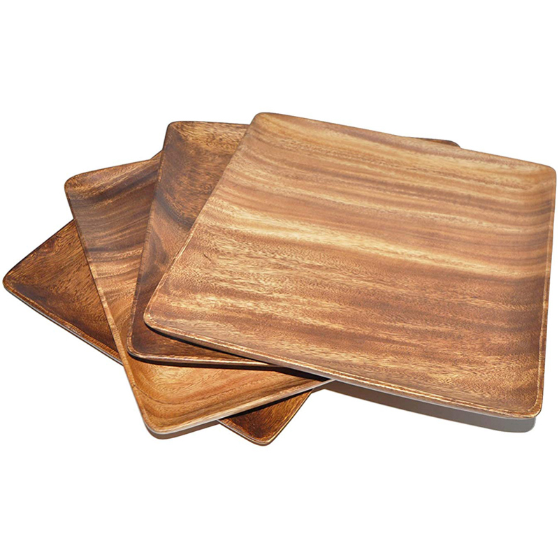 Acacia Wood Square Plates Shop EcoFriendly on EarthHero