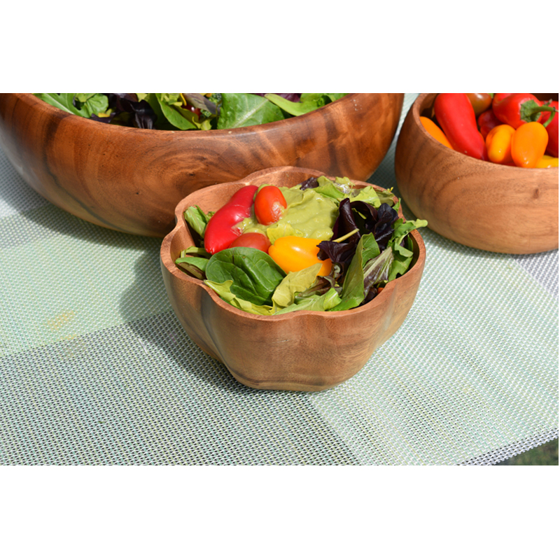 Flared Acacia Wood Salad Bowl Serving Set Shop EarthHero