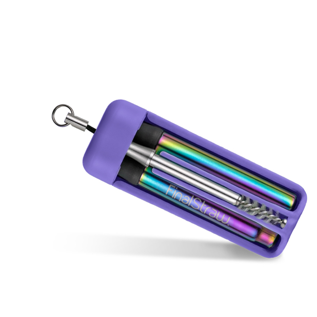 finalstraw collapsible straw purple rainbow