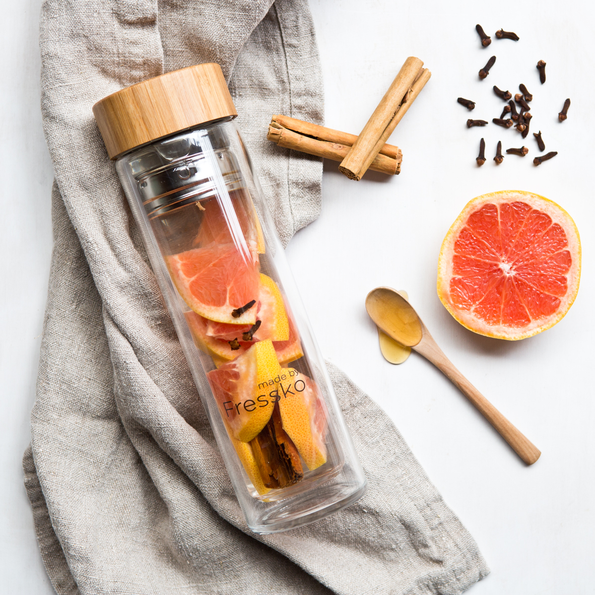 Glass Infuser Bottle Fressko NonToxic Drinkware on EarthHero