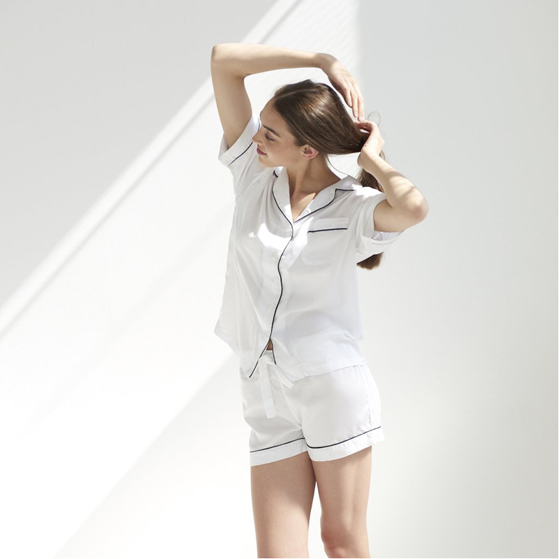 Women's Bamboo Lyocell Short Sleeve Pajama Shirt Ettitude EarthHero