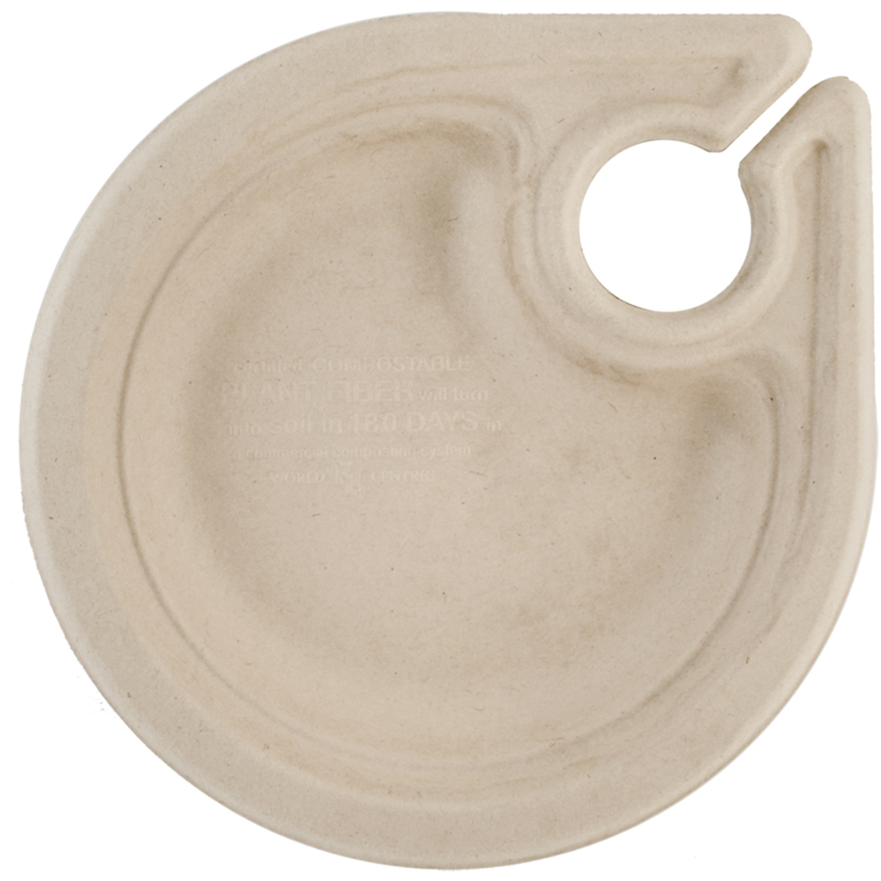 World Centric Compostable Party Plates w/ Wine Glass Holder 7"