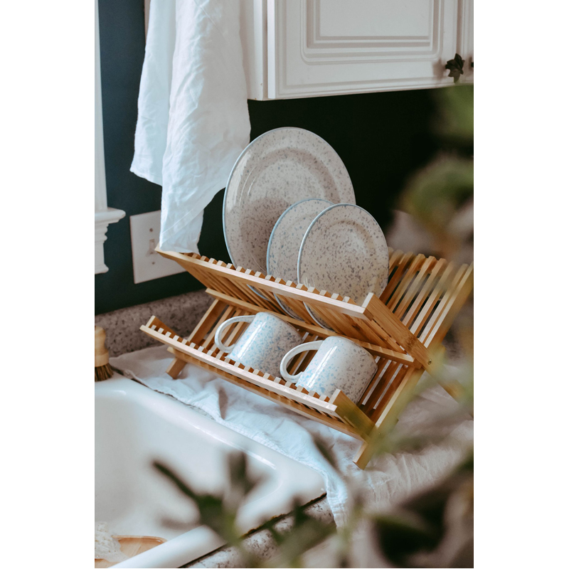 TwoTier Bamboo Drying Rack Zefiro EarthHero