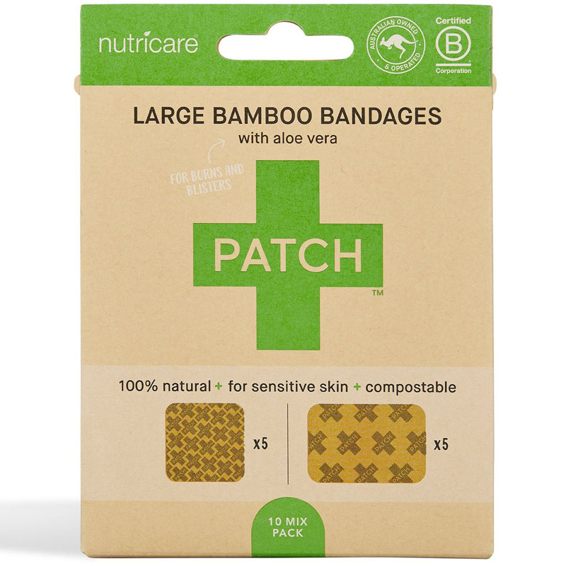 Large Aloe Vera Bamboo Bandages 10ct PATCH EarthHero